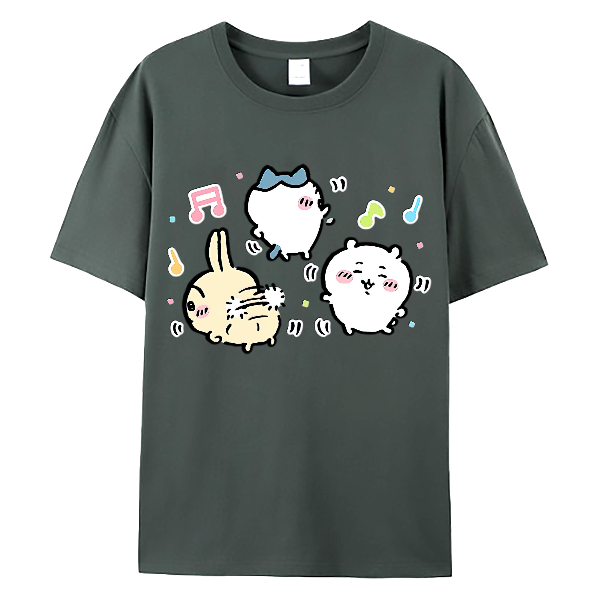 （画像用） ちいかわ うさぎ Chii-kawa usagi 綿100％ メンズ半袖Tシャツ｜肌触りやわらか＆通気性